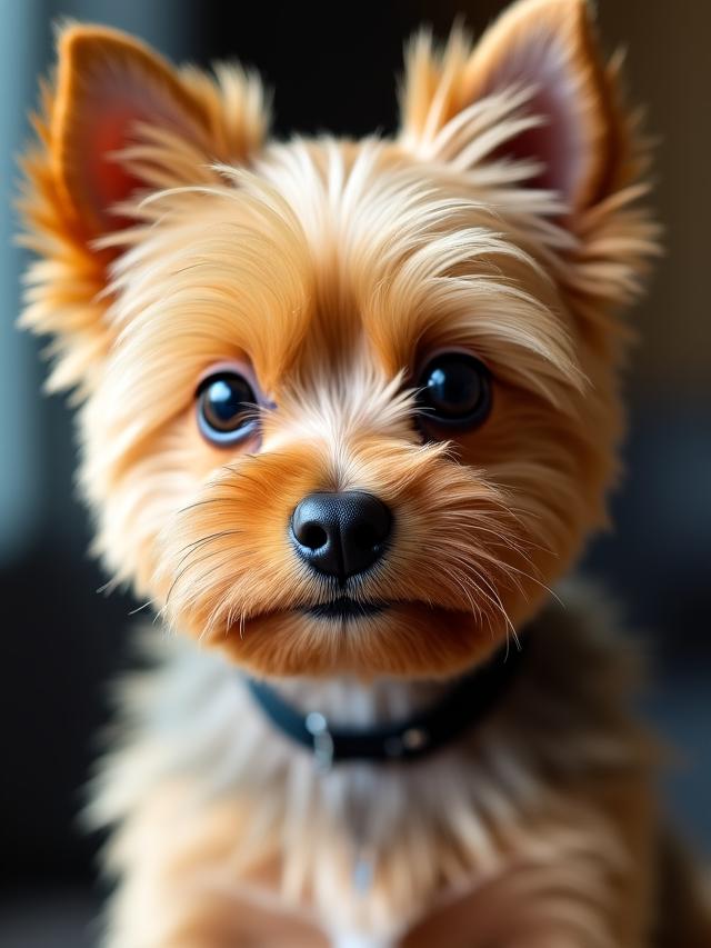 Yorkshire Terrier with Asian Fusion teddy bear cut