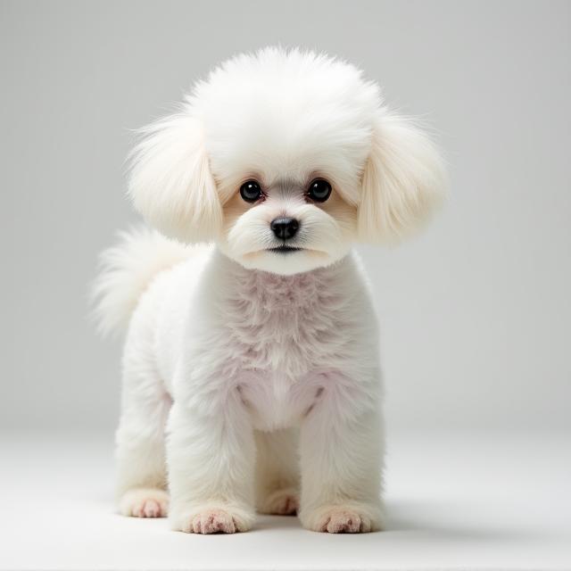 Bichon Frise with modern sculpture cut